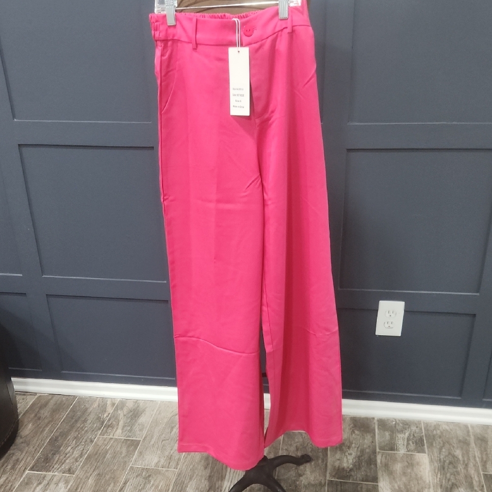 La'Ros Bright Pink Wide-Leg Pants size S